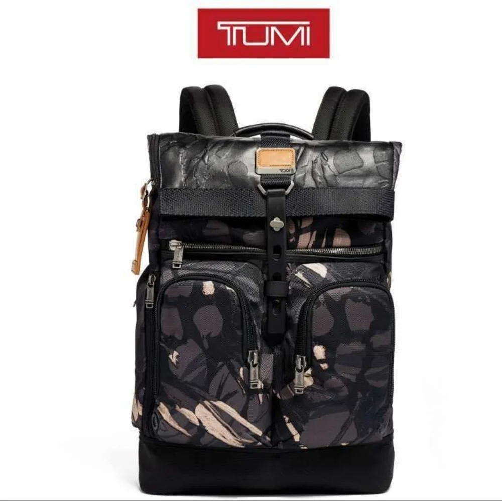 NWOT TUMI ALPHA BRAVO LONDON ROLL-TOP GRAY HIGHLANDS CAMOUFLAGE NYLON BACKPACK